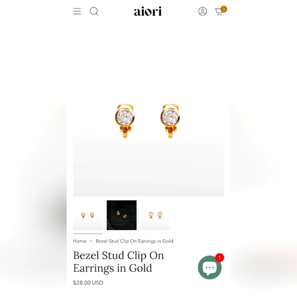 Aiori clip on stud "earings"